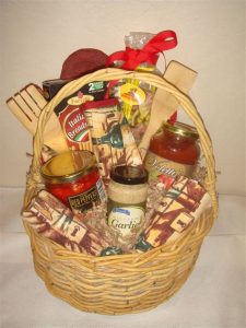 All the ingredients to make a great family meal is included in this gift basket. 